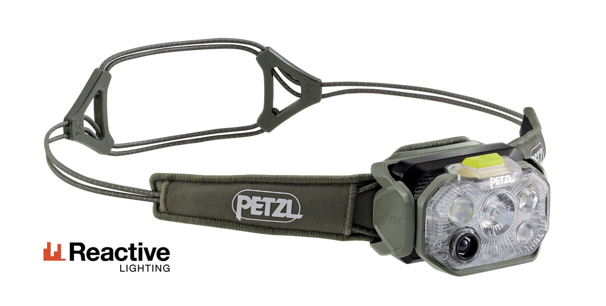 Petzl Swift RL 1200 Lumens Lightweight LED Headtorch - Jungle Green
