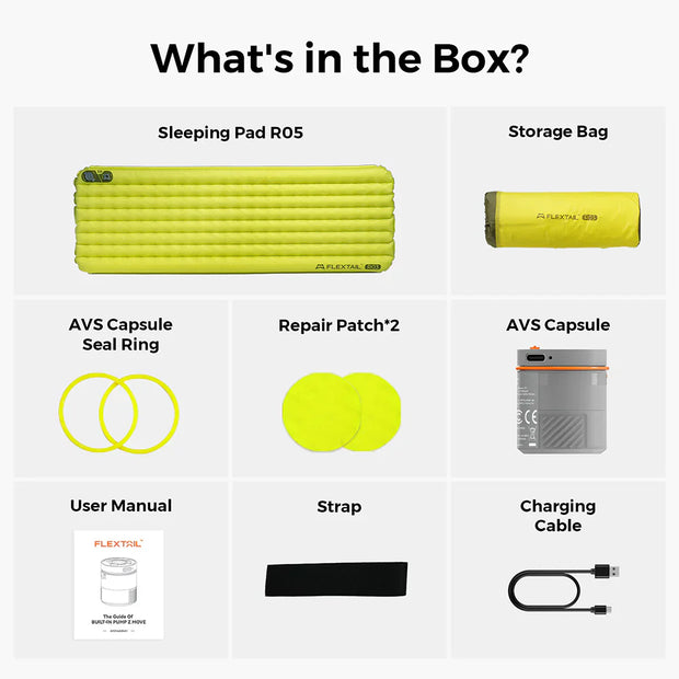 Flextail Gear Tiny Sleeping Pad R03 AVS - 3.5 L-Value 3 Season Sleeping Pad with Pump (Large)