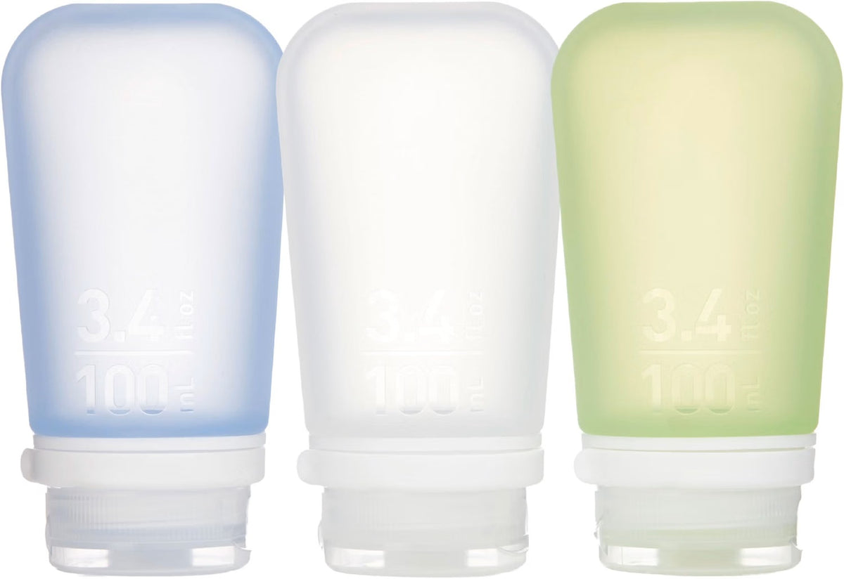 Humangear GoToob+ 3 Pack Large 100ml Travel Tube - Clear/Green/Blue