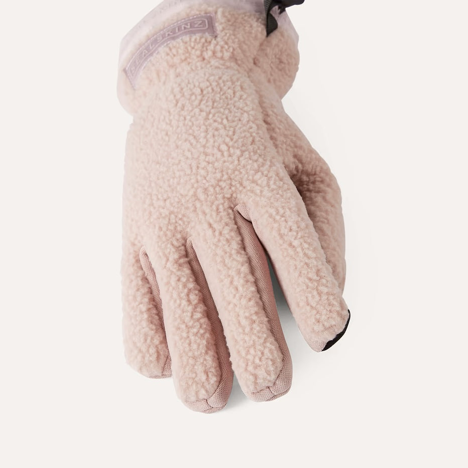 SEALSKINZ Hoveton Waterdichte handschoen van sherpafleece voor koud weer voor dames, roze, L