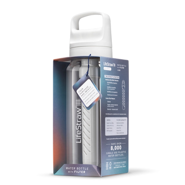LifeStraw Go 1 Litre Filter Bottle - Polar White/Clear Tritan Renew