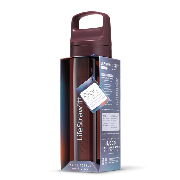 LifeStraw Go 650ml Filter Bottle - Merlot Me Tritan Renew