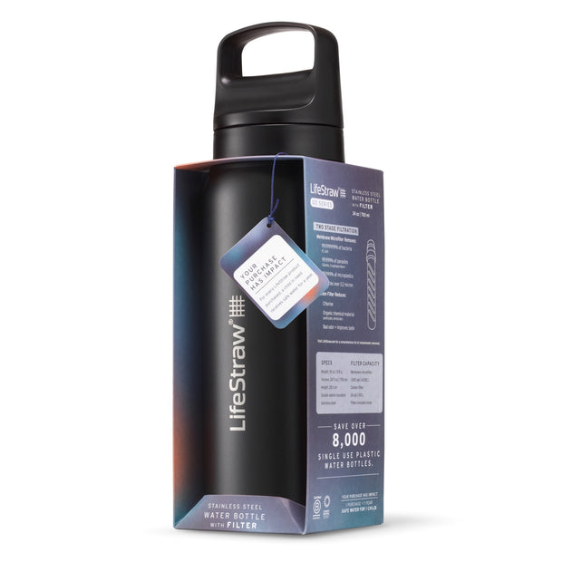 LifeStraw Go Stainless Steel 700ml Filter Water Bottle - Nordic Noir