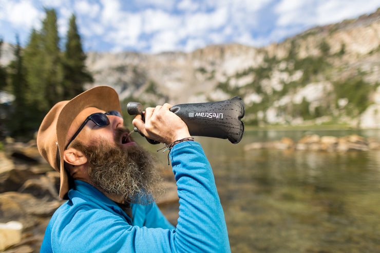 LifeStraw Peak Series 1L Squeeze Bottle Water Filter - Dark Grey