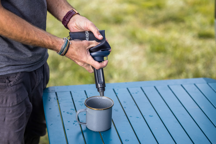 LifeStraw Peak Series 1L Squeeze Bottle Water Filter - Dark Grey