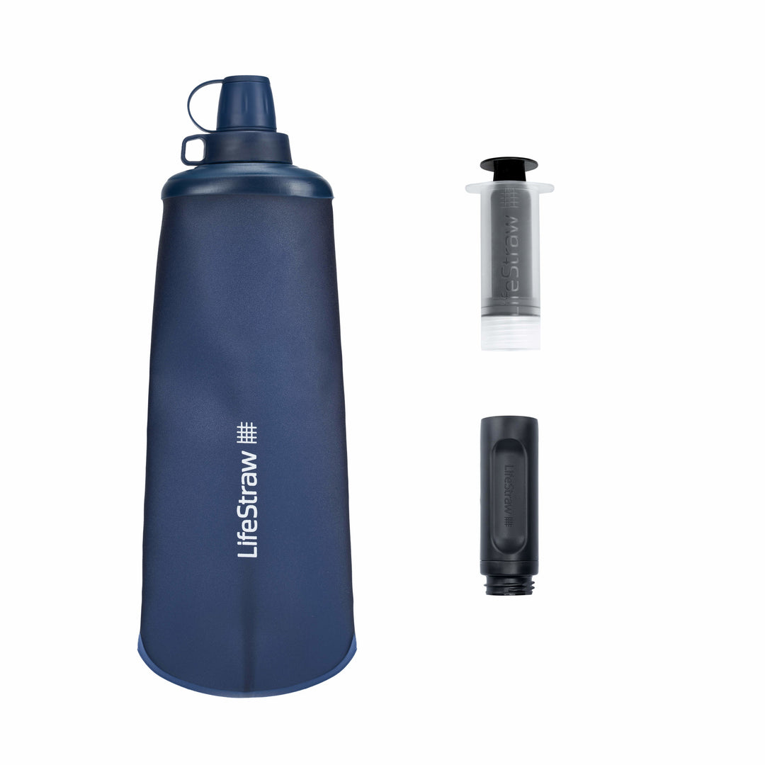 LifeStraw Go 1-Liter Wasserfilter Flasche In Moody Blue - Für Outdoor Und Notfälle
