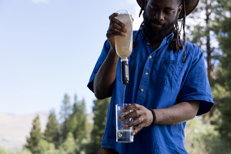 LifeStraw Peak Series 650ml Squeeze Bottle Water Filter - Dark Grey