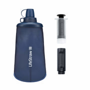 LifeStraw Peak Series 650ml Squeeze Bottle Water Filter - Mountain Blue