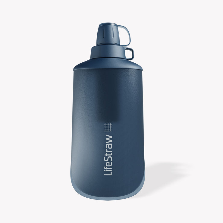 LifeStraw Peak Series 650ml Squeeze Bottle Water Filter - Mountain Blue
