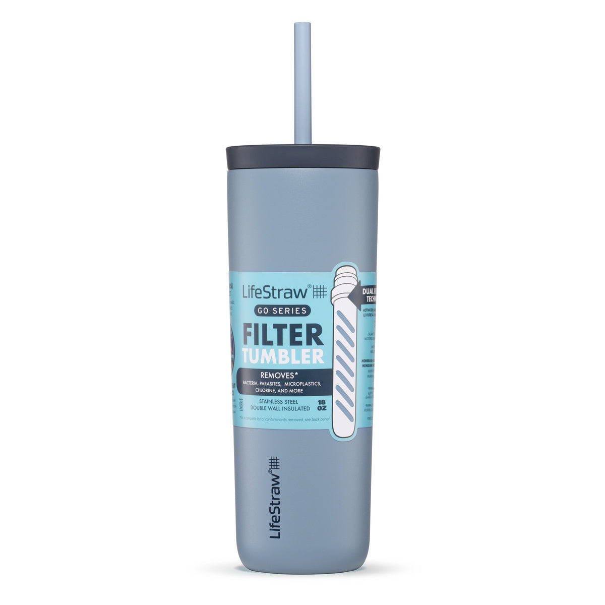 Lifestraw Go Stainless Steel Water Filter Tumbler - 500ml Icelandic Blue