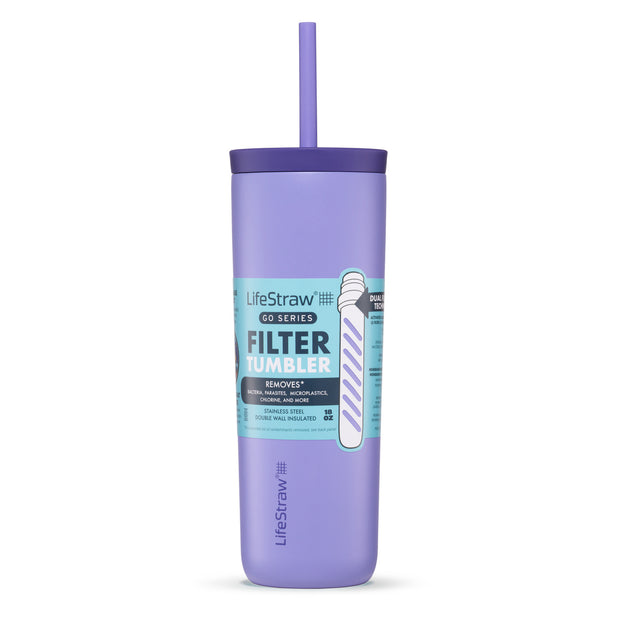 Lifestraw Go Stainless Steel Water Filter Tumbler - 500ml Thistle Purple