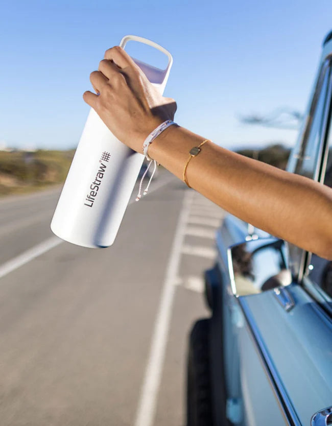 LifeStraw Go Stainless Steel 1 Litre Filter Water Bottle - Polar White