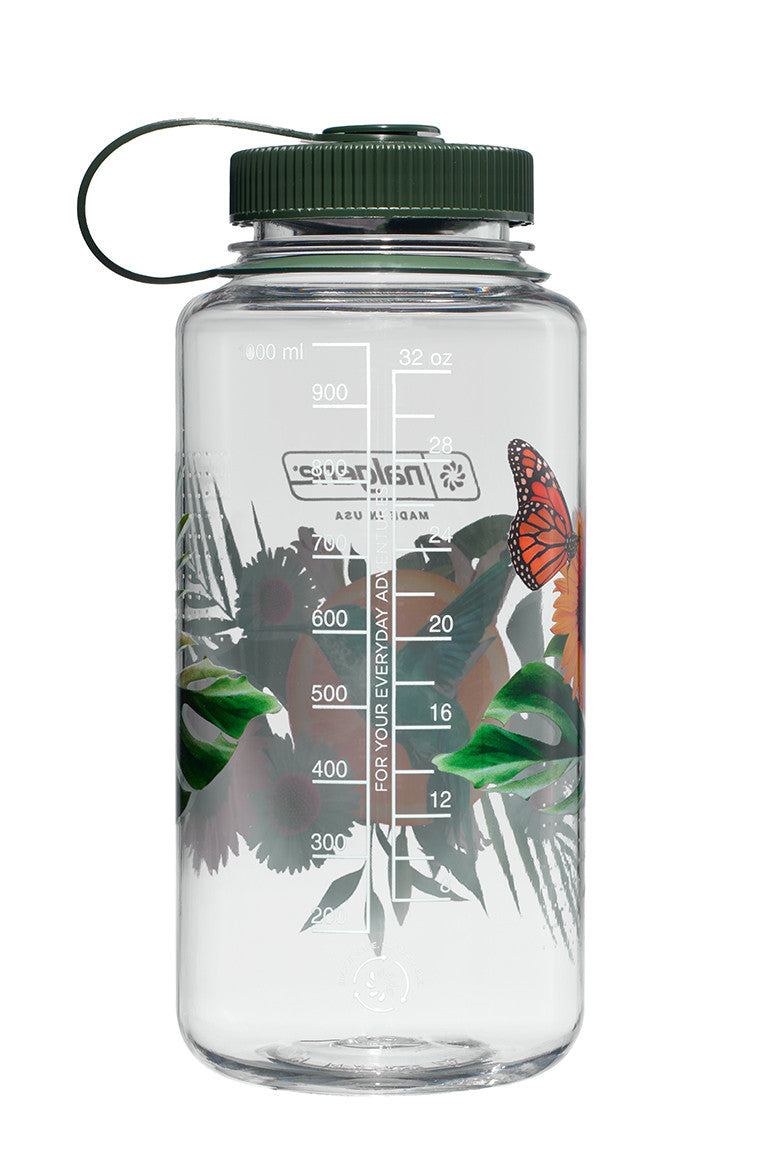 Nalgene 1 Litre Sustain Wide Mouth Bottle - Surrealist Citrus Hummingbird
