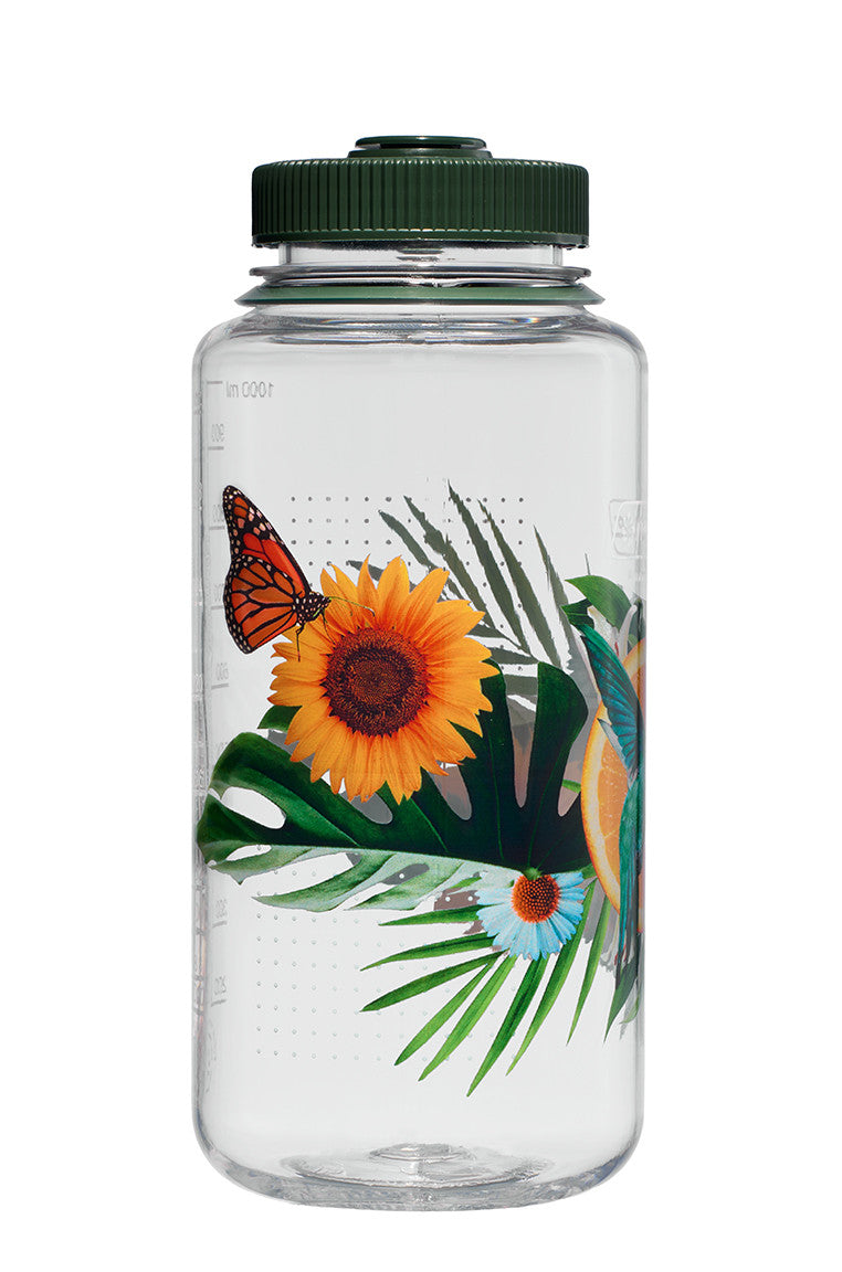 Nalgene 1 Litre Sustain Wide Mouth Bottle - Surrealist Citrus Hummingbird