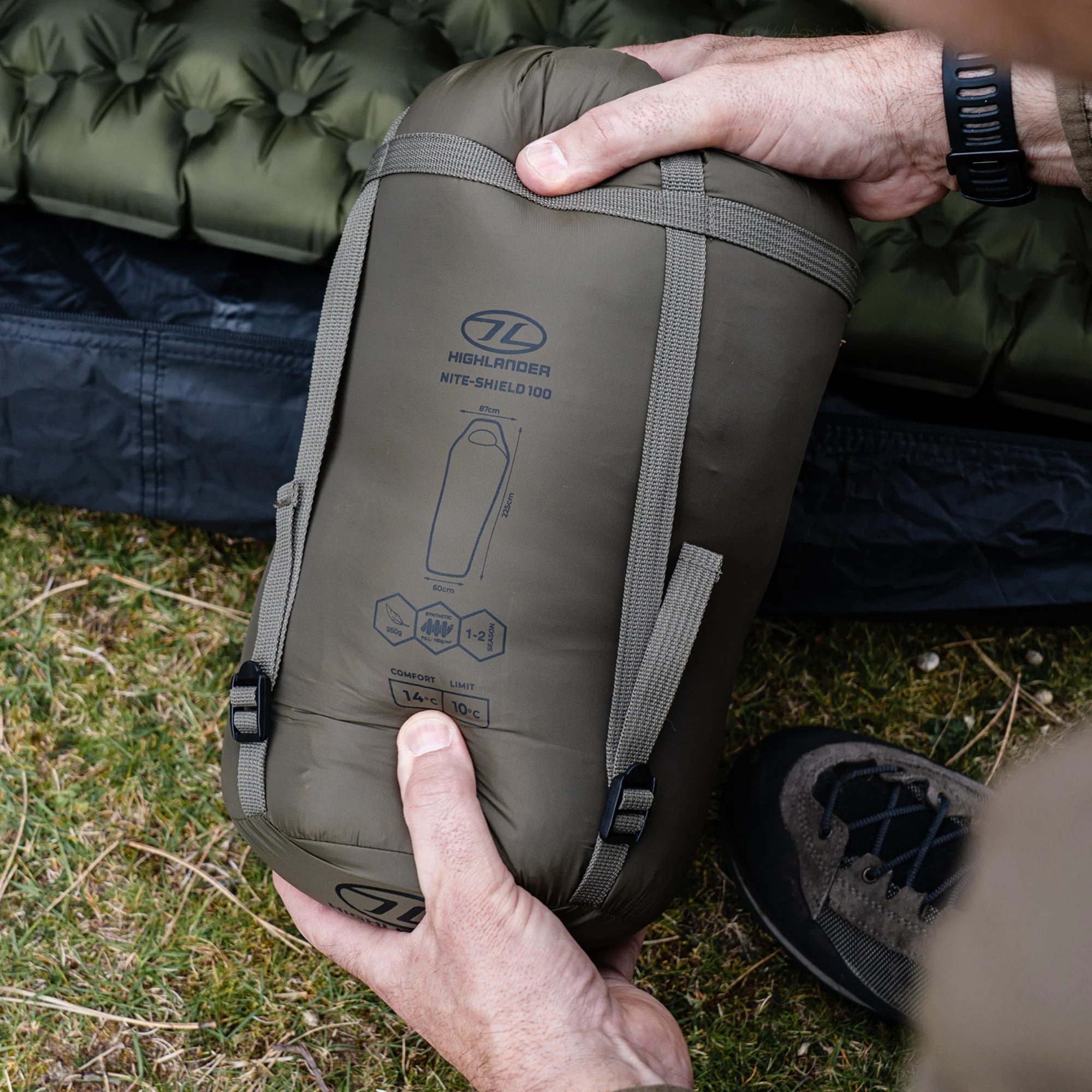 Highlander Forces Nite-Shield 150 Sleeping Bag - Ranger Green