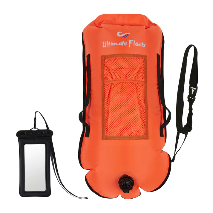 Ultimate Floats Swim Buoy/Tow Float for Open Water Swimming - Orange