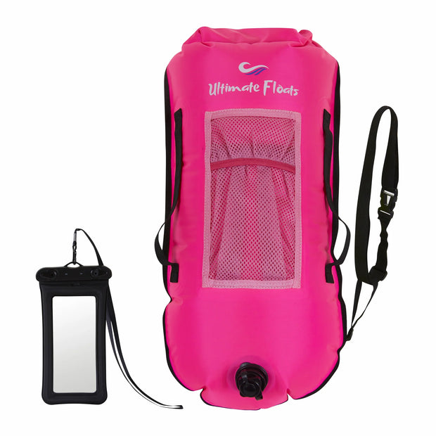 Ultimate Floats Swim Buoy/Tow Float for Open Water Swimming - Pink