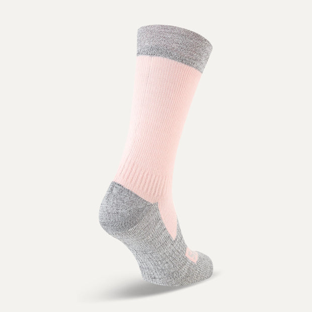 Sealskinz Raynham Waterproof All Weather Mid Length Sock - Pink/Grey