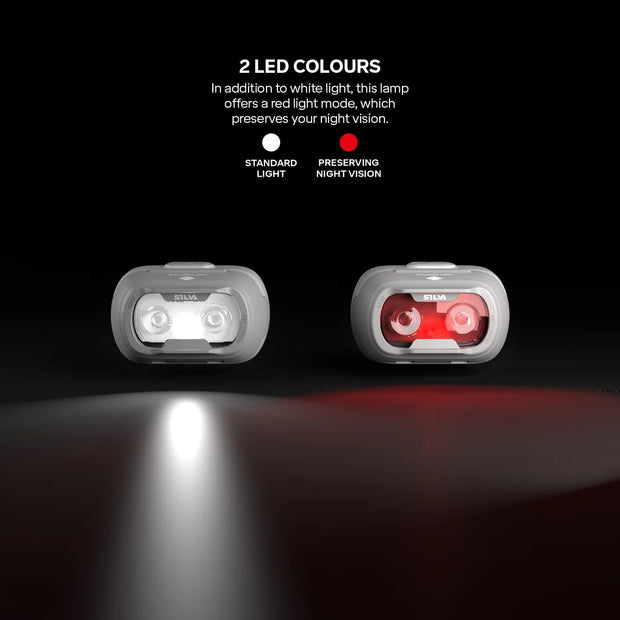 Silva Seek 450 Recharge Rechargeable Headtorch - Whiteout Grey