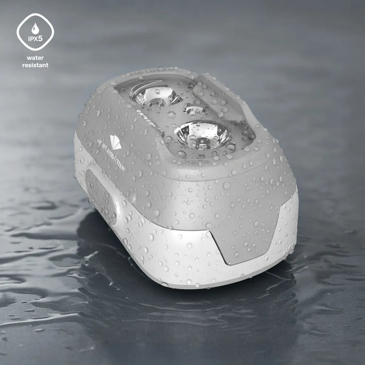 Silva Seek 450 Recharge Rechargeable Headtorch - Whiteout Grey