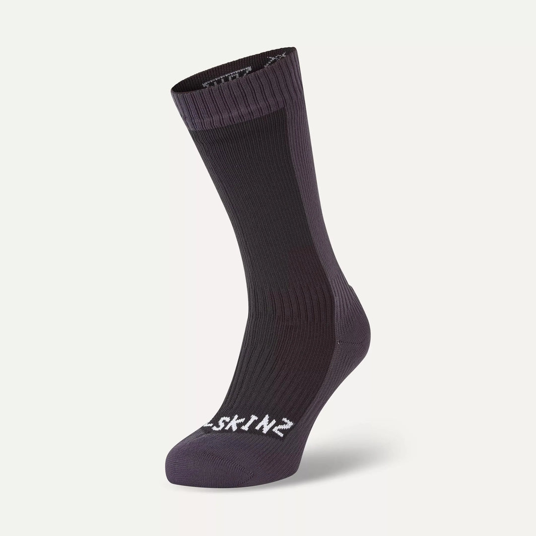 thumbnail image 2 of SealSkinz Mid Weight Waterproof Socks – Black/Grey, Small, Calf-Length For Cycling & Outdoor 2 of 5