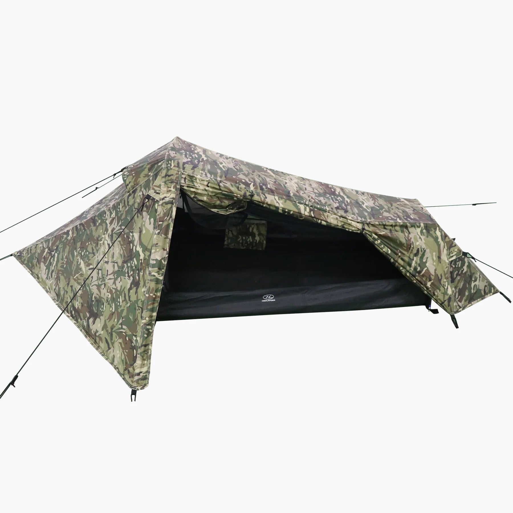 Camouflage tent on a white background