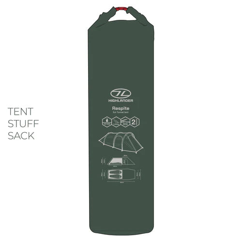 Highlander Respite 2 Person Extended Tunnel Tent - Pine Green