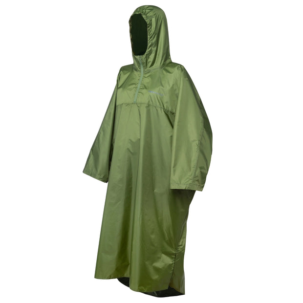 Trekmates Deluxe Waterproof Poncho - Chive Green