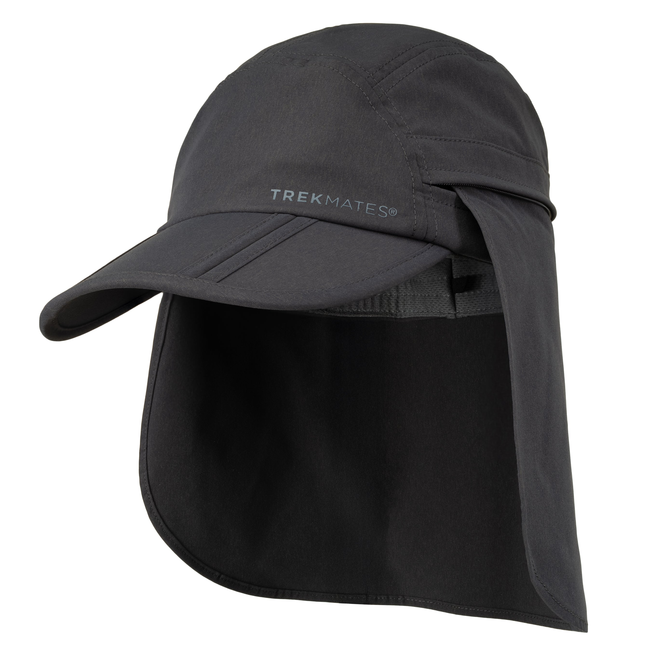 Trekmates Atacama Sun Cap with zip away Legionnaire's Flap - Thunder Grey