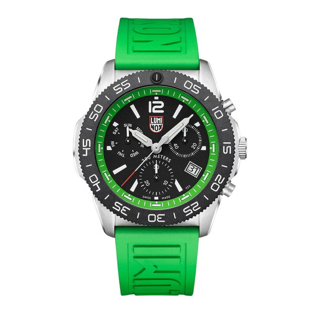 Luminox Pacific Diver Chronograph 44 mm Diver Watch Black-Green Dial - Set