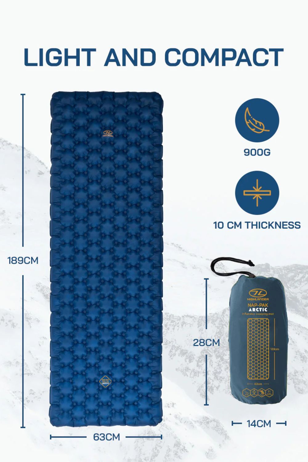 Highlander Nap Pak Arctic R11 Inflatable Sleeping Mat - Olive Green