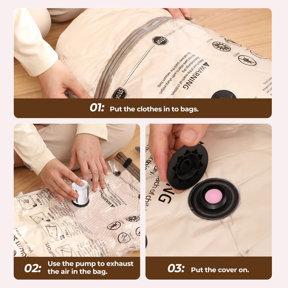 Flextail Vacuum Storage Bags - Size Large (4 Pack)