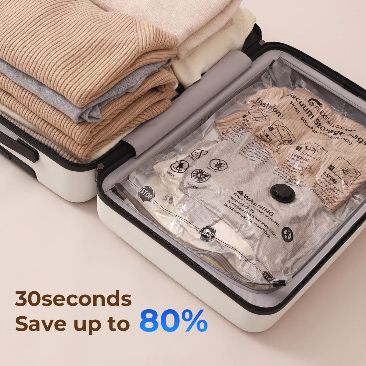 Flextail Vacuum Storage Bags - Size Large (4 Pack)