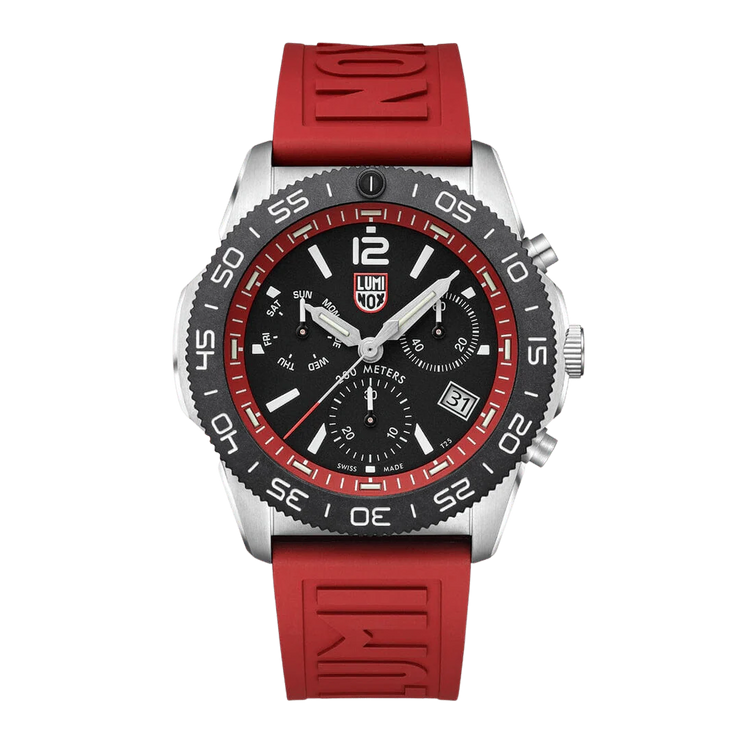 Luminox Pacific Diver Chronograph 44 mm Diver Watch Black-Red Dial - Set