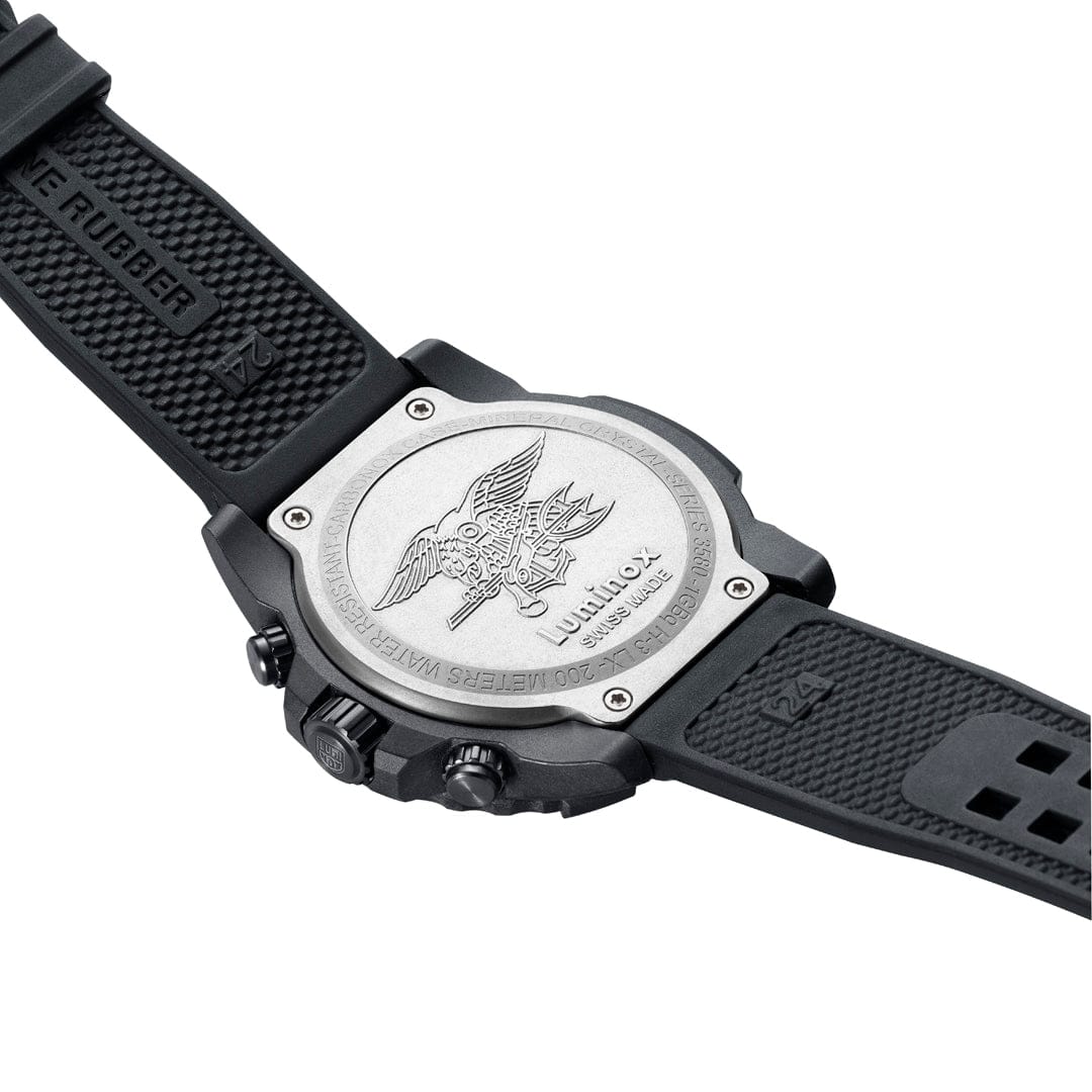 Luminox Navy Seal Chronograph 45mm Military Dive Watch - Black Gold Dial Black Strap