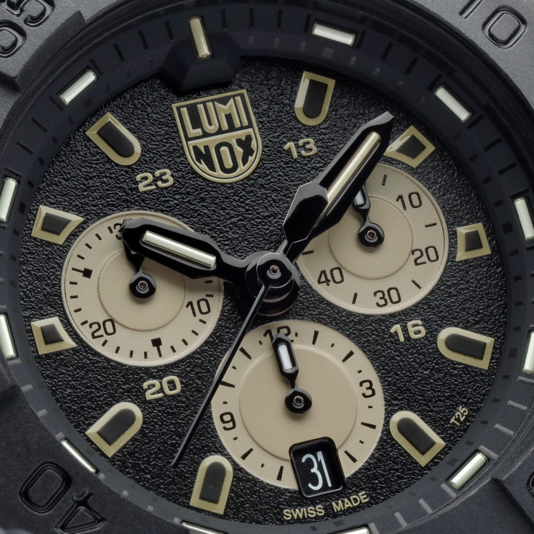 Luminox Navy Seal Chronograph 45mm Military Dive Watch - Black Gold Dial Black Strap