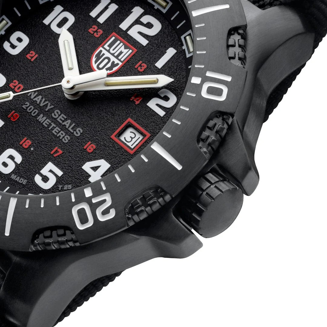 Luminox Navy SEAL 45 mm Military Dive Watch - Black Face Black Strap