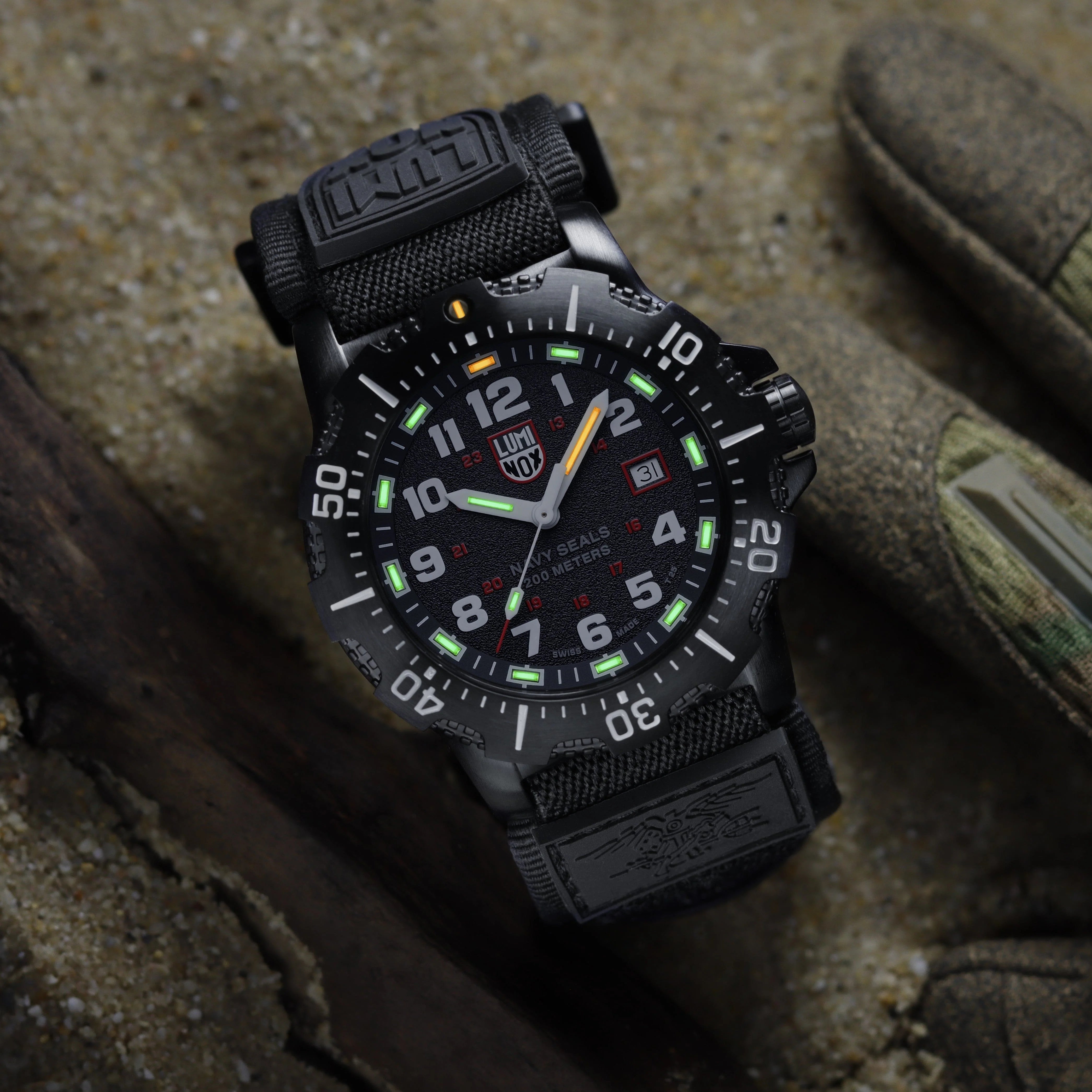 Luminox Navy SEAL 45 mm Military Dive Watch - Black Face Black Strap