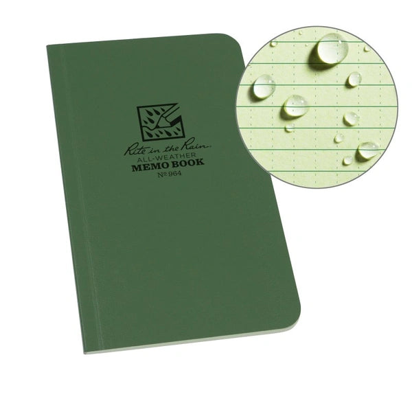 Rite in the Rain Soft Cover Flexible Notebook No.964 - Green 3¼" x 6"