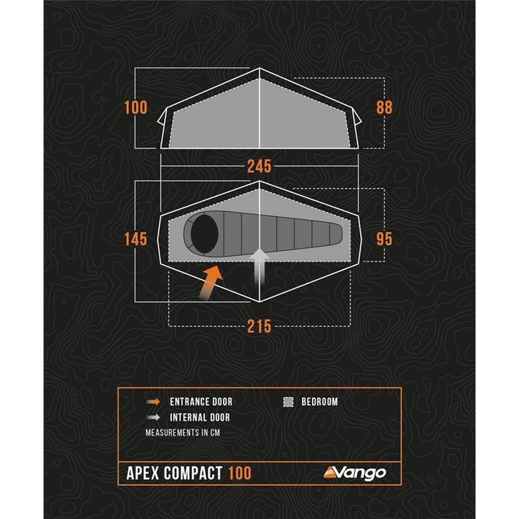 Vango Apex Compact 100 Backpacking Tent - Forest Green