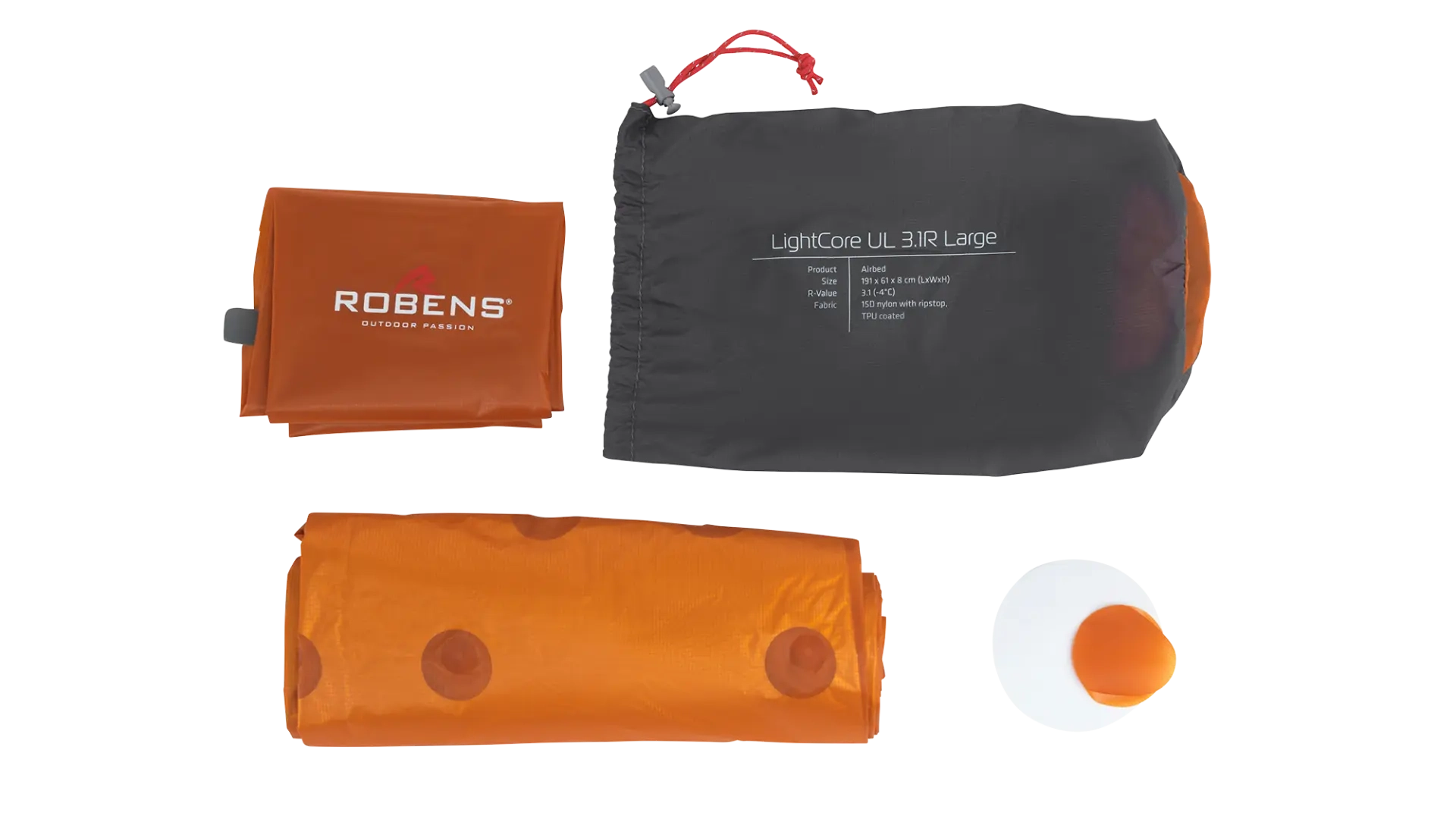 Robens LightCore 3.1R Insulated Backpacking Mat - Large Gold