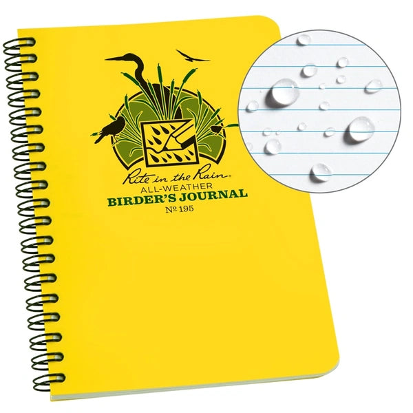 Rite in The Rain Side Spiral Birders Journal No.195 - White Yellow 4⅝" x 7"