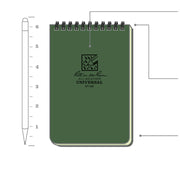 Rite in the Rain Top Spiral Bound Pocket Notebook No.946 - Green 4" x 6"