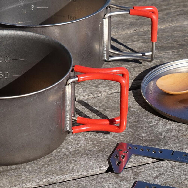 Evernew Ti UL Solo Set 750 Stacking Camping Pot Set