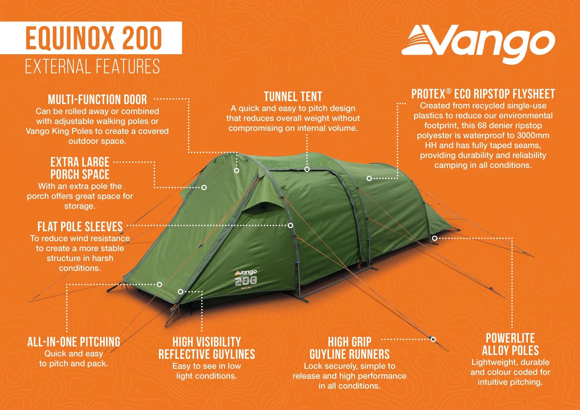 Vango Equinox 200 Tunnel Tent - Forest Green