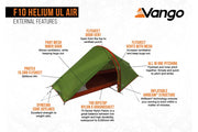 Vango F10 Helium UL Air 1 Hybrid Tent - Alpine Green