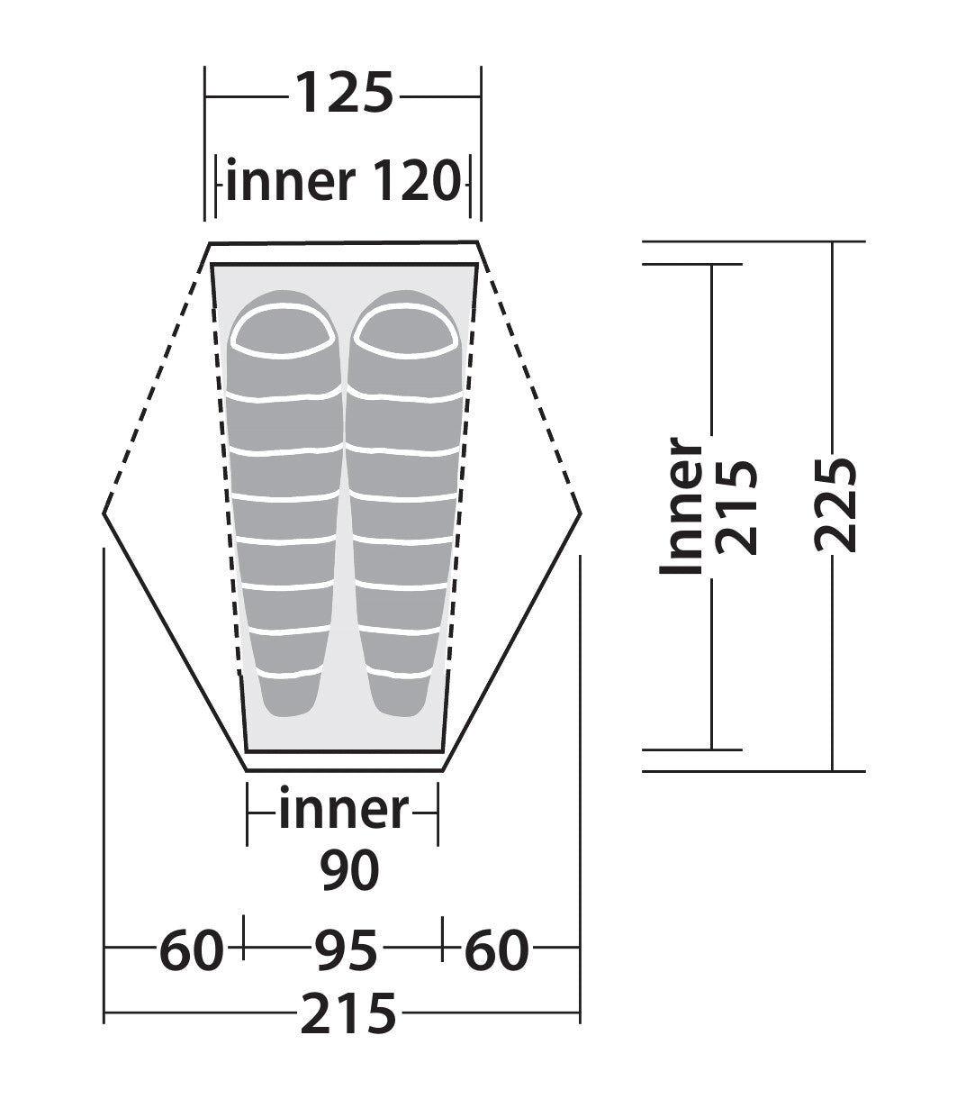 Robens Seeker 2 Lightweight 2 Person Backpacking Tent - Grey