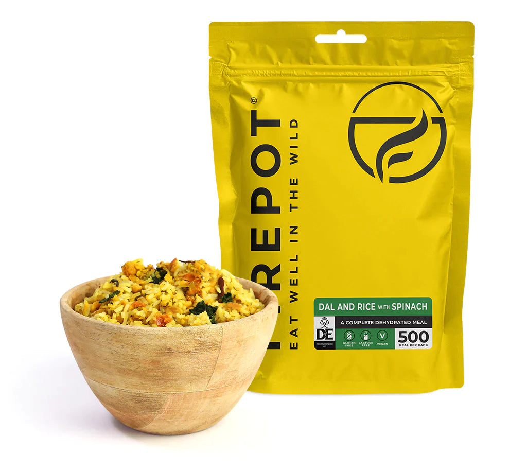 Firepot Vegan Ration Expedition Pack (5 Meal) - Dal/Porcini Mushroom/Orzo Bolognese/Vegan Chilli/Posh Beans