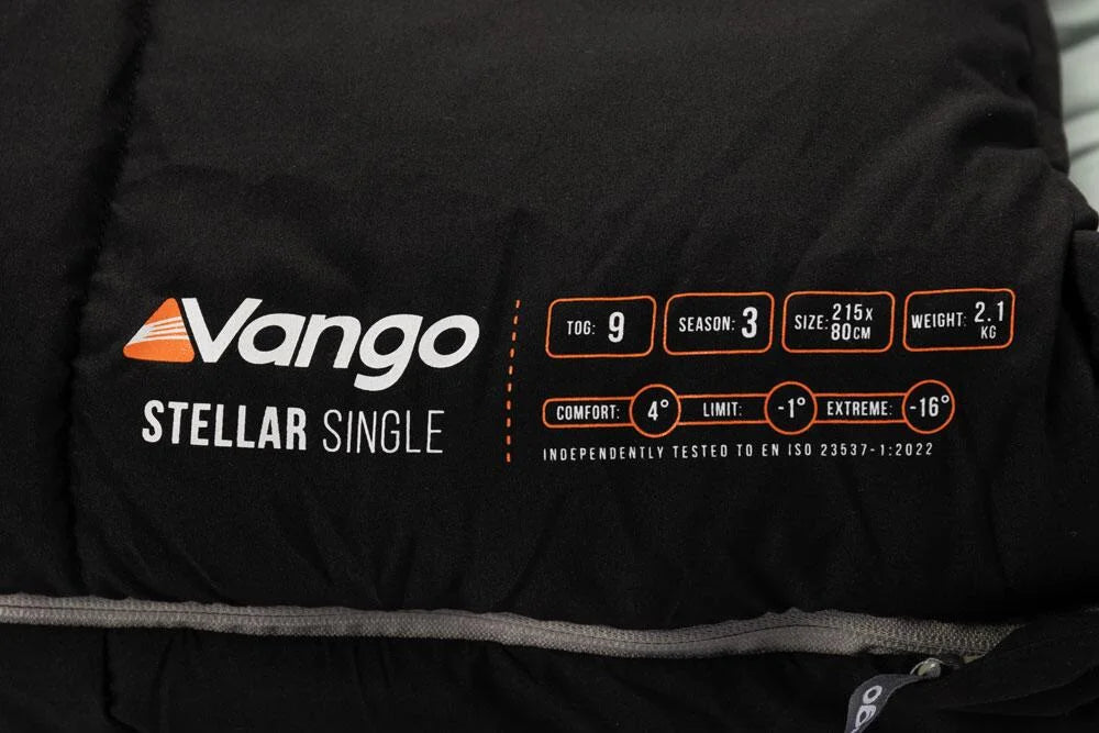 Vango Stellar Single Rectangular Sleeping Bag - Black