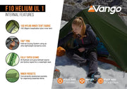 Vango F10 Helium UL 1 Lightweight Tent - Alpine Green